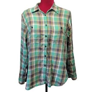 Denim & Supply Ralph Lauren RL Utility Plaid Button Up Shirt 100% Cotton Sz LG